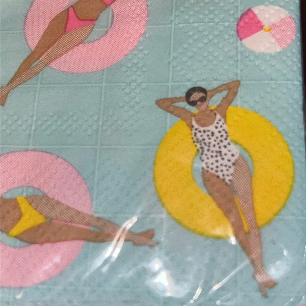Slant Beverage Napkins - Pool Girls - 4 packs of 20 each = 80 total - NWT
